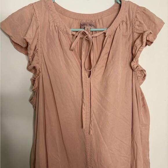 Knox Rose Women's Olive Green Flutter Sleeve Midi Dress Cap Sleeve Sz L - Picture 5 of 5